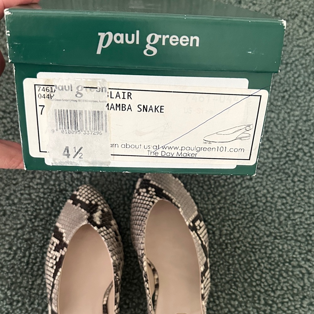 Paul Green Snake Print Slingback Flats - Picture 7 of 9